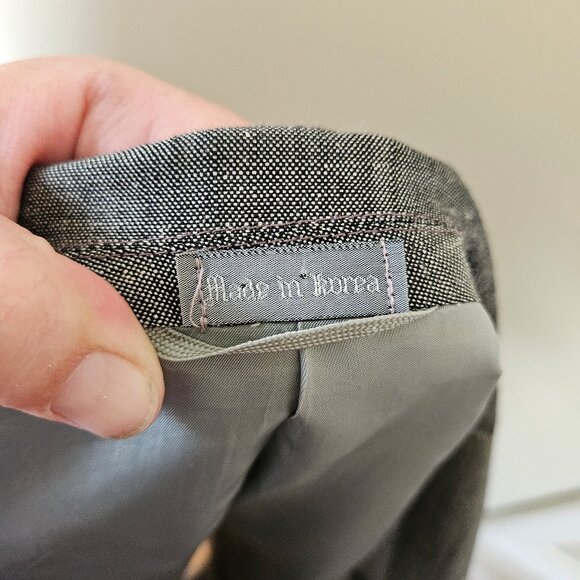 Vintage Faberge 80s Flashy Glam Gray Sharkskin Slub Mens 2 Piece Suit 42R/33W - Picture 10 of 10